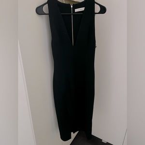 Nicholas deep v black midi dress